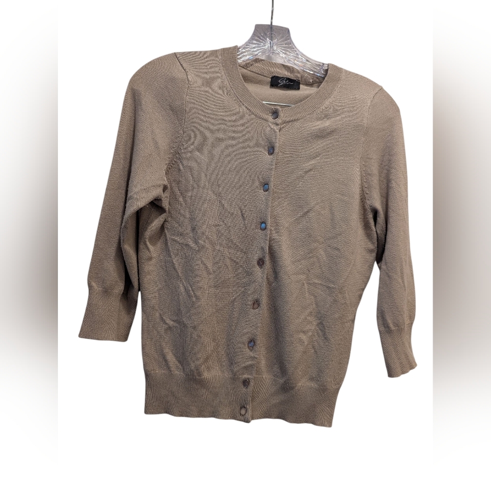 Eyn Anthropologie Women's Tan Beige Button Cardigan Size Med *Some Minor Pilling - Picture 1 of 12
